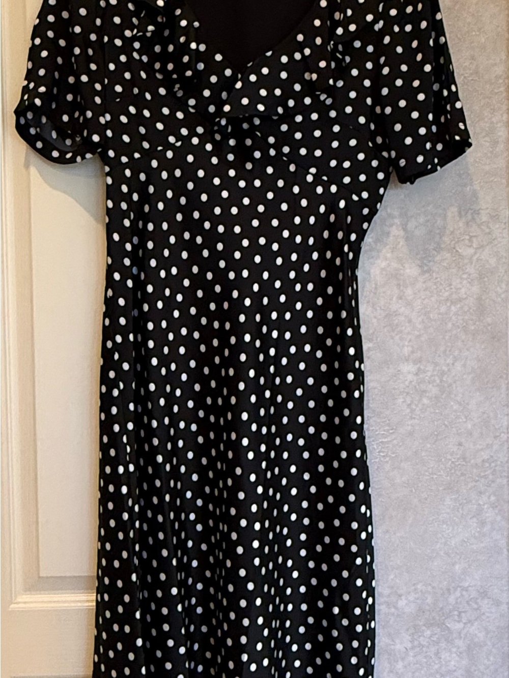 Karl Lagerfeld Black Dress with White Polka Dots - Short Sleeve